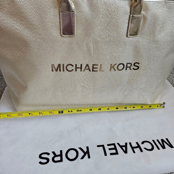 Women's Michael Kors Tote Bag, One Size, Gold - Picture 2 of 8